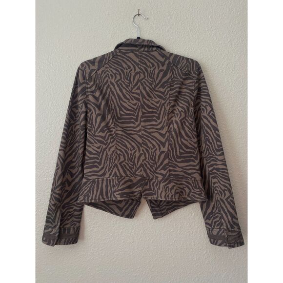 WHBM Espresso Zebra Print Denim Jacket - Picture 3 of 8